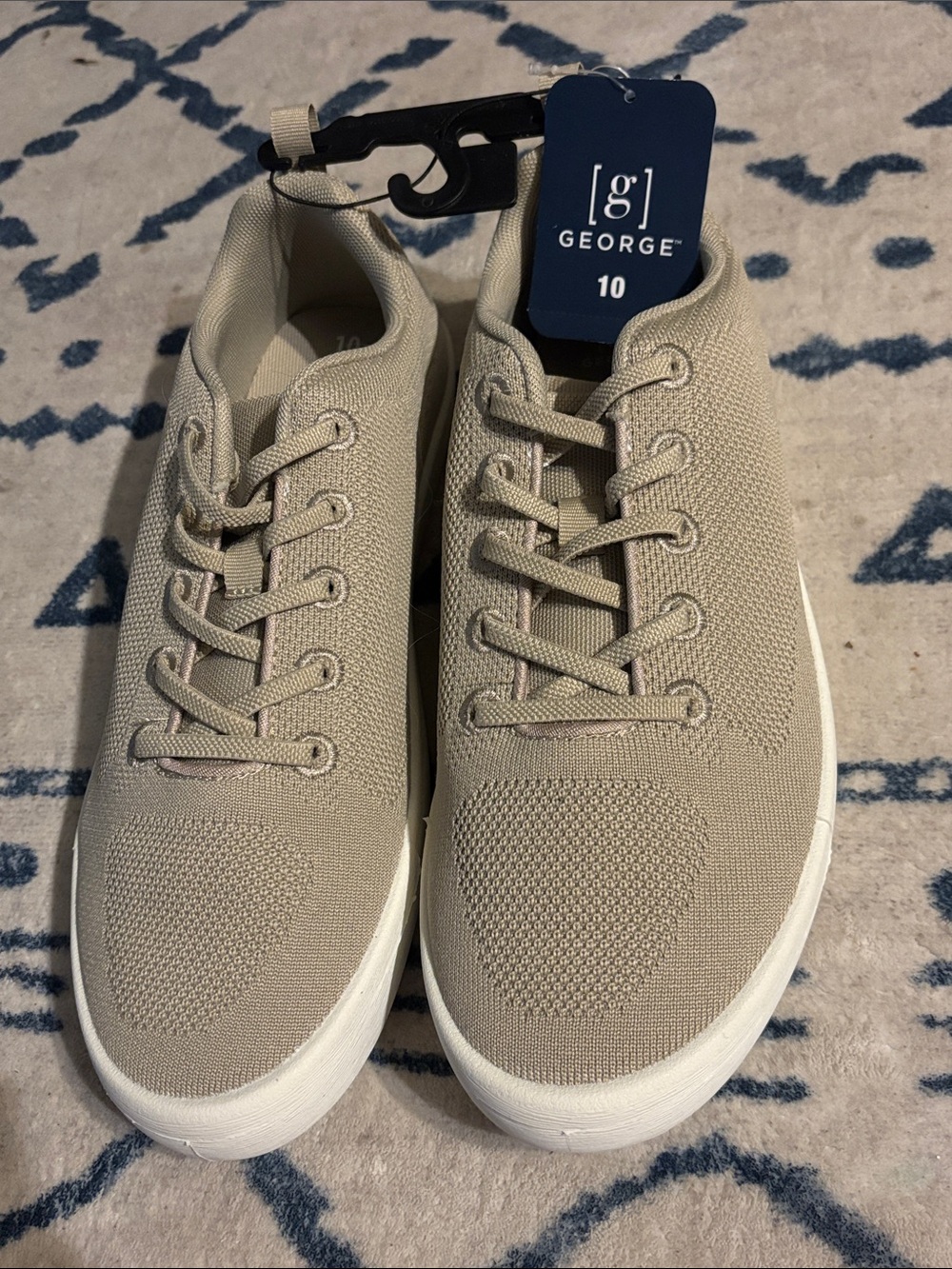 George Men's Knit Sneakers in Light Beige! NWT! Size 10!